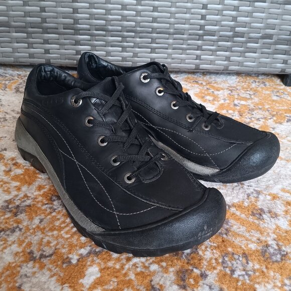 KEEN Presidio II Black Leather Sneaker Shoe - Picture 3 of 12